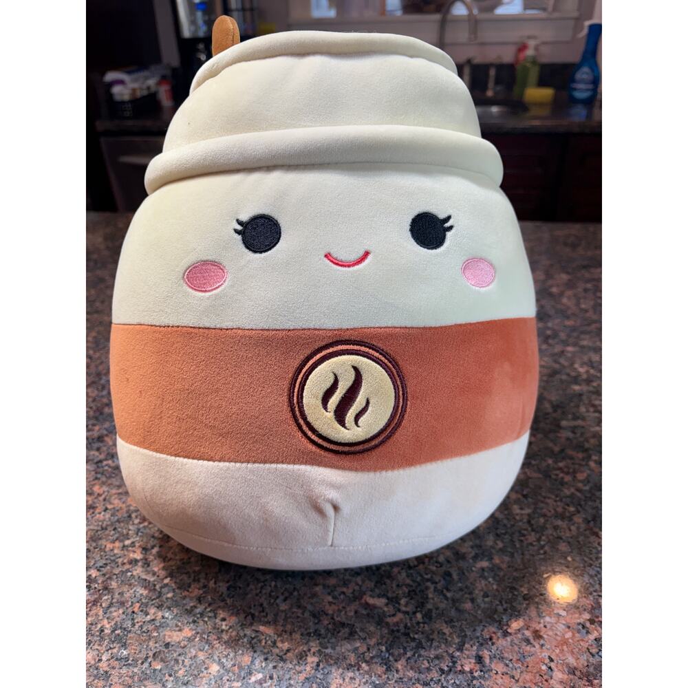 Squishmallow Renne the Latte Coffee To Go Cup Snack Squad 11" NWT - Picture 1 of 11